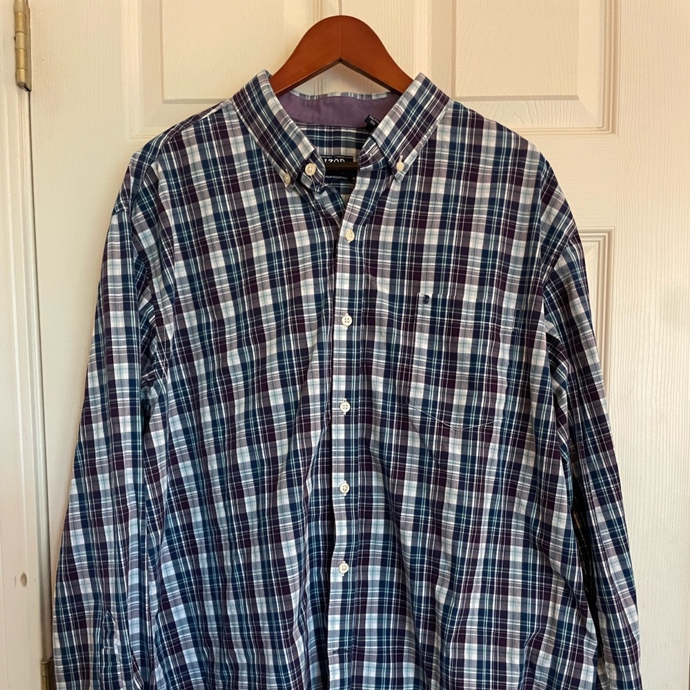 IZOD Plaid Button Down